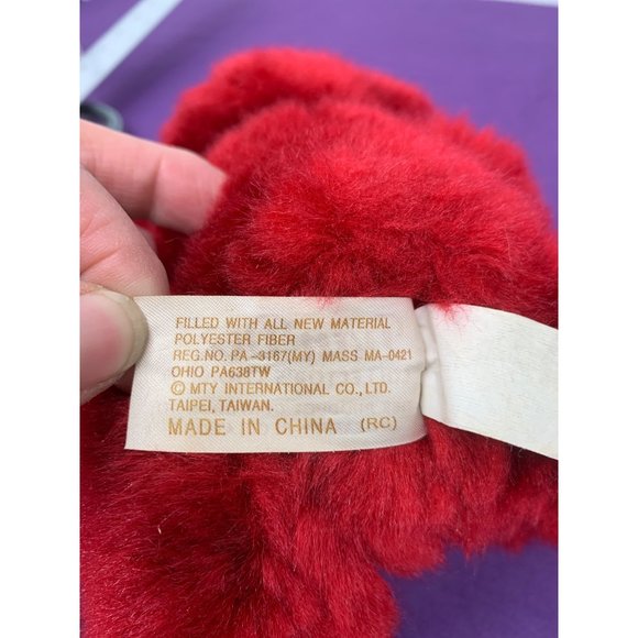 Dan Dee Red Valentines Bear Ribbon with Red Hearts 7 Inch Height Sitting - Picture 8 of 10